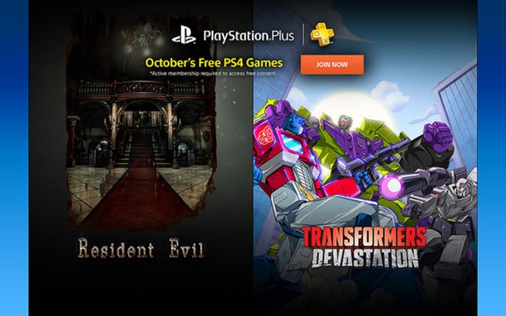 PS Plus tặng game Transformers: Devastation và Resident Evil 0 cho game thủ
