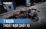 Leo qua ban công hàng xóm, 7 người thoát nạn cháy xe