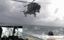 Xem trực thăng vất vả đáp xuống tàu giữa sóng to gió lớn