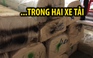 Hai xe tải chứa đầy hàng điện lạnh cũ không giấy tờ trong bãi xe