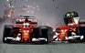 Đội Ferrari va chạm nặng, Hamilton về nhất tại Singapore