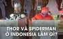 Người Nhện và Thần sấm Thor 'bảo vệ' điểm bỏ phiếu bầu cử ở Indonesia