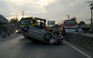 Hú vía vì tai nạn xe sang Camry lật ngửa trên Quốc lộ 1A
